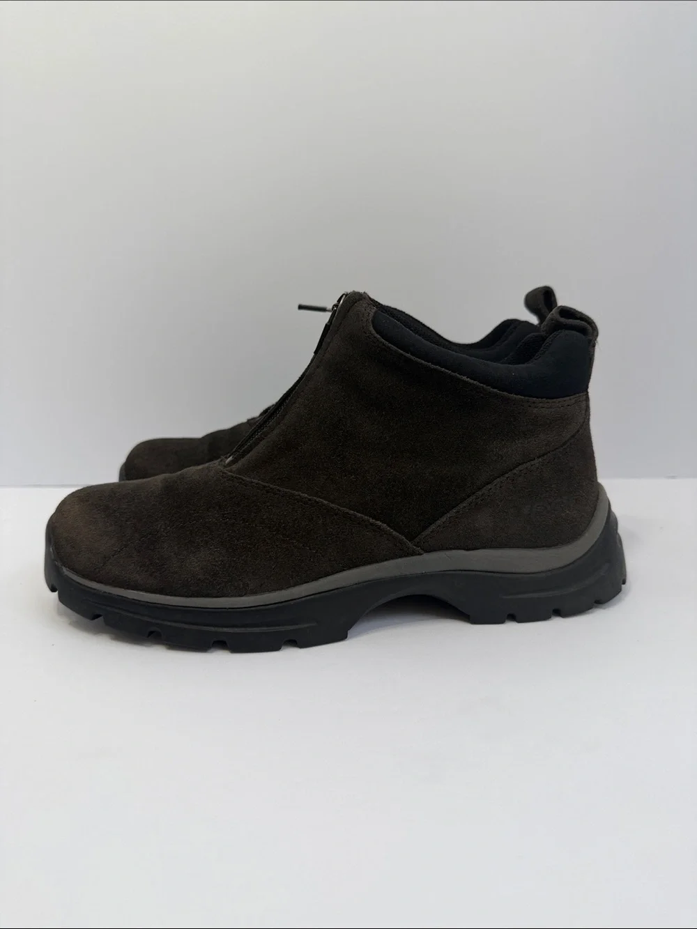 Teva Women's Dark Brown Suede Front-Zip Ankle Booties
